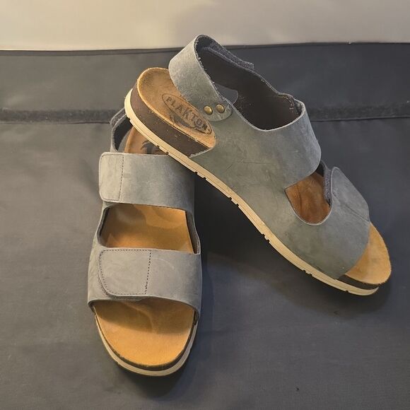 PLAKTON LEATHER VELCRO WOMENS ESPADIDRILLES WEDGE SANDAL - Picture 9 of 16